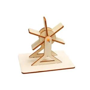 나무 물레방아 조립키트/1인용 과학실험 만들기/위치에너지 운동 대체에너지 과학원리 학습