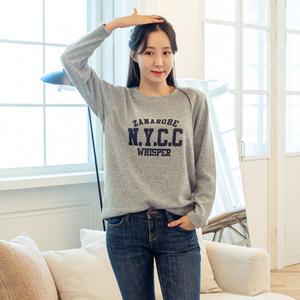 긴팔티 L~4XL 빅사이즈여성의류 빅사이즈롱티 면티 브이넥 라운드 프린팅