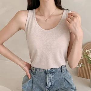 제트비 린넨 스판 라운드 나시티_M4105