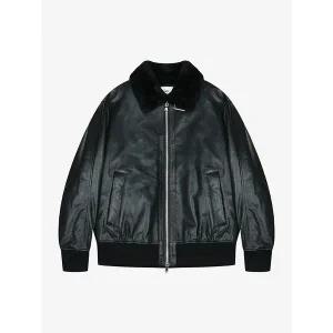 [하프클럽/지이크]시어링 패딩 가죽점퍼 블랙 (PHGDX9004)