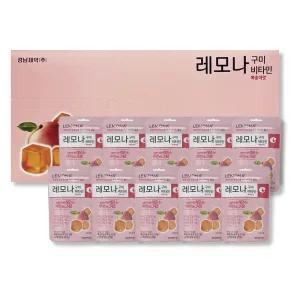 경남제약 레모나 구미 복숭아맛 씹어먹는 비타민C 비타민B 젤리 아이 어린이 간식 43g 10봉 TS