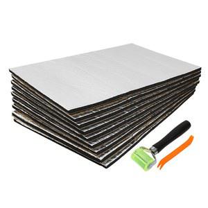 uxcell 9Pcs 자동차 방음 매트 10mm 도어 후드 엔진 단열재 설치 도구 포함 50x30cm 20