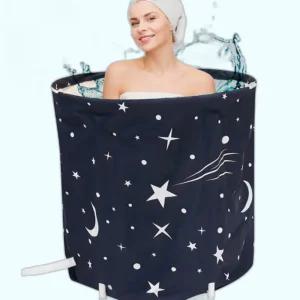 가져유 미니욕조 이동식욕조 반신욕기 가정용 1인 간이 사우나 접이식 원통욕조 성인접이식