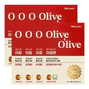 올리브 올라이브 아침엔 유기농 엑스트라버진 올리브오일 8gX14포X8개 / 100프로 스페인 압착올리브유