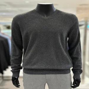 [레노마] 남성 가을 캐시미어 브이넥 시보리 다크그레이 한정수량 초도상품 AMC 긴팔 니트 RQGMKT16A