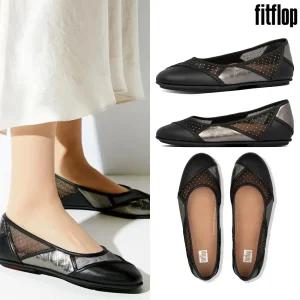 [핏플랍] Dynamicush 알레그로 아트 데코 발레리나 블랙믹스 패츠워크 여성 신발 AL1-231