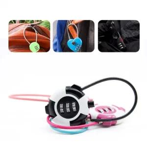 번호자물쇠 문잠금장치 다이얼 와이어 비밀번호 잠금 미니자물쇠