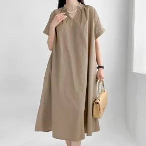 빅사이즈 508 플리캡소매린넨원피스 DGLU782