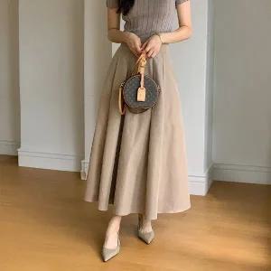 [미나그램] 팰리스 핀턱 플레어롱풀스커트