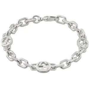 구찌 인터로킹 체인 팔찌 925 스털링 실버 620798 J8400 8106