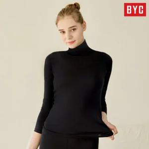 BYC 여성 발열 기능성 터틀넥 보온 보디히트 내복 상의