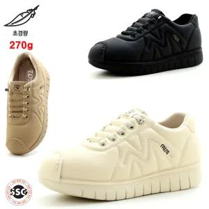 [초경량 270g 미끄럼방지 고무창 3cm] 225mm-255mm 가볍고 발볼편한 쿠션감좋은 발을감싸주는 밴딩끈 여성 워킹 푹신한 운동화 CK W-97