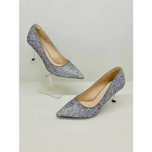 [갤러리아] 고세 데일리 여성 페미닌 글리터 드레스 펌프스 힐 OZP5F017 실버 7.5cm
