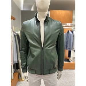 [갤러리아] [타임월드]바쏘 램스킨 그린 레더 100% 양가죽？남성 블루종 가죽자켓 BSY3UA10A