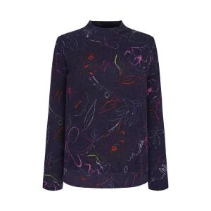 [크로커다일레이디][크로커다일레이디] 플라워 드로잉 반넥 티셔츠_CLCWTS106