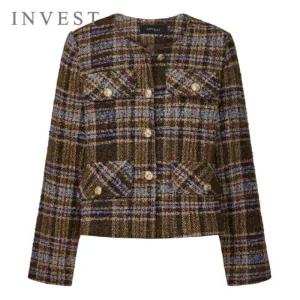 [인베스트] 골드 버튼 트위드 자켓_IN5F1JK1031