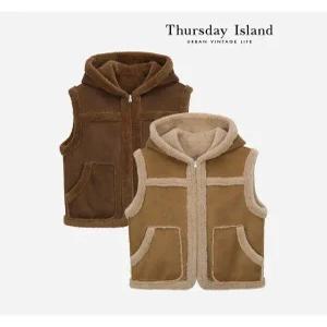 [써스데이아일랜드][Thursday Island] 후드 아웃포켓 무스탕(T238MLT302W)