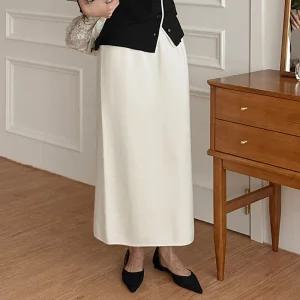 [2가지기장]버터링 밴딩 H라인 트임 니트 스커트 83824 빅사이즈 여성의류