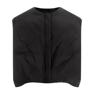 [샵앤][샵앤] 솔리드 여성 라운드 노카라 항아리 벌룬 다운 패딩조끼 베스트 LG21-WVS-1742-블랙