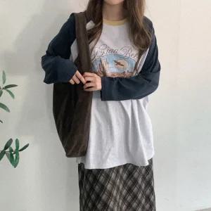 오세리 프린팅 래글런 박스티