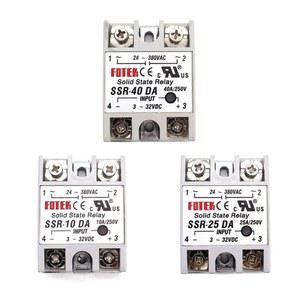 솔리드 스테이트 릴레이 12v 24v SSR 10DA 25DA 40DA 10A 25A 40A 3 32V 24 380V AC Rele 전원 공급 장치