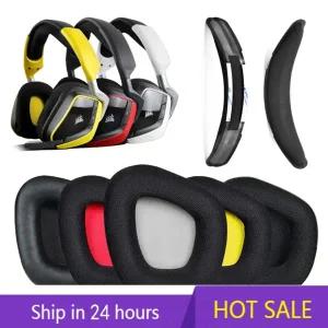 Corsair Void PRO ELITE RGB 무선 게임용 헤드셋 귀마개 이어 패드 헤드밴드용 교체용 이어패드 메모리 폼