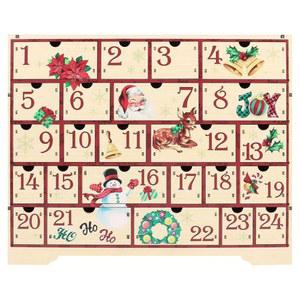 24개의 수납 서랍이 있는 CCINEE 크리스마스 나무 어드벤트 캘린더, 크리스마스 장식 핸드 페인팅 리필