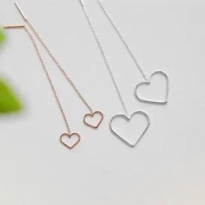 레볼루션 하트 롱 귀걸이  White Small) 기념일 기념품 10대 20대 30대 여름 가을