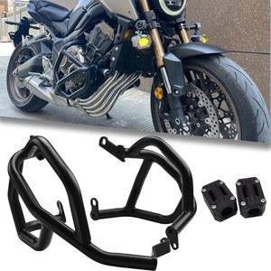 미드임탑 블랙 엔진 하이웨이 충돌 바 가드 스턴트 케이지 프로텍터 프레임 범퍼 낙하 방지 기능 Ho&n&da CB650R CB 650R 액세서리 2019 2020 2021 2023에 호환됩니다