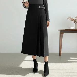 (뮬랑) 포인 버클 플리츠스커트 (3col)[스커트DAQ98]