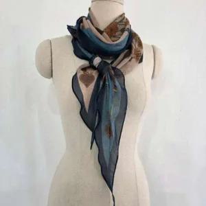 롱 스카프 중년 여성 꽃 배색 가을 겨울 마름모 빅 방도