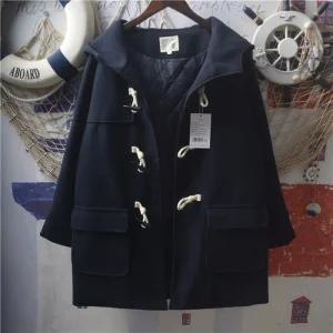 떡볶이코트 연말룩 캐주얼 도톰 모직 여성 후드