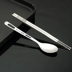 순수 티타늄 수저세트등산 낚시 휴대용 캠핑 실버