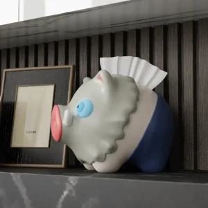 올비의창고 귀멸의 칼날 이노스케 돼지머리 티슈 케이스 인테리어 소품 선물용