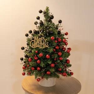 크리스마스 미니트리 워머 완제품 풀세트 LED 글로시몬타나 45cm 나무 테이블