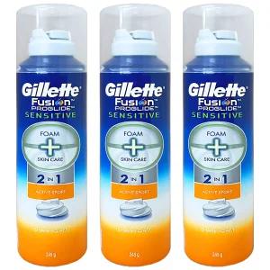 질레트 퓨전 프로글라이드 센서티브 액티브 스포츠 폼 245ml 3개