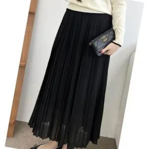 [오노마] ONM 여자 밴딩쉬폰 플리츠 주름 롱스커트 데일리웨어  41330849)