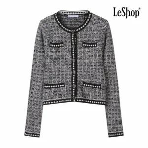 [르샵] 플라워 버튼 트위드 니트 가디건 (BP9KC013A)