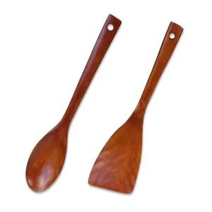 한국도자기리빙 옻칠 나무조리도구 2종세트 (사선뒤집개+요리스푼)