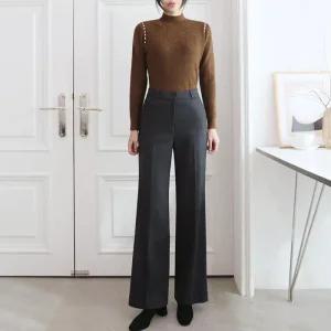 여자 겨울 오피스 정장바지 블랙 부츠컷 슬랙스_4