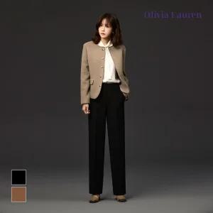 [올리비아로렌] 니트배색 슬림와이드 팬츠_VOPDL3W9131