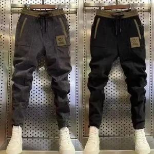 코듀로이 골덴 바지 팬츠 작업복 기모 남성 캐주얼 탄성 커프스 양털 안감 가을 겨울 다 편안한 Harlan 스