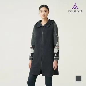 [비비올리비아] 소매 니트 배색 코트_VVCEAXW9461