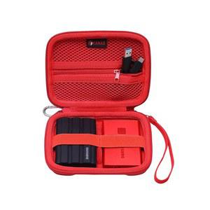 삼성 T9 T7 쉴드 터치 250GB 500GB 1TB 2TB 4TB 휴대용 SSD용 XANAD in 하드 케이스 빨간색