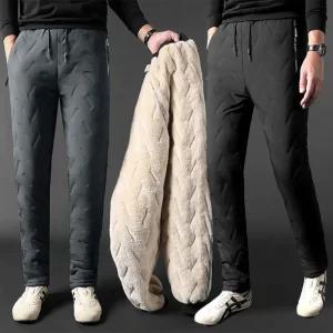 융털 트레이닝 패딩팬츠 조거바지 겨울 방한 남성 일자핏 남자 밴딩 누빔 양털 방수