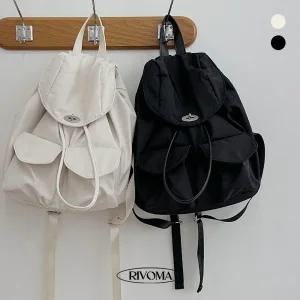 리보마 나일론 투포켓 가죽 미니 백팩 보부상 가방 복조리 실버 버클 대학생 직장인 여름 겨울 사계절 하객룩 출근룩 개강 생활방수 아이패드수납 여행가방