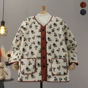 [모노시크] 브뤼크 플라워 리버시블 뽀글이 누빔 점퍼_MNCS411