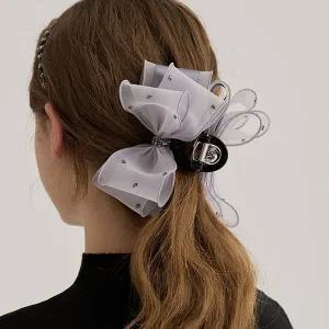 [장폴클라리쎄]라이트 크리스탈 오간자 집게핀 JP-25-079CC