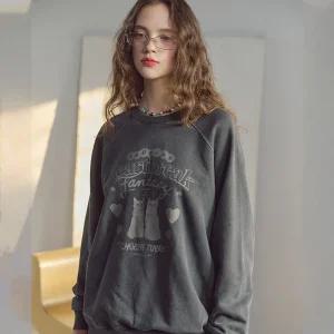 처비터비 레글런 피그먼트 맨투맨 스모크블랙