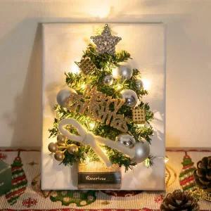 아트박스/플라워트리 크리스마스 액자 트리 벽장식 LED 크리스탈 24cm 소품